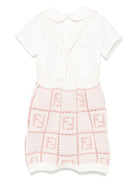 Set con shorts per neonata Fendi Kids bianco con motivo FF - Rubino Kids