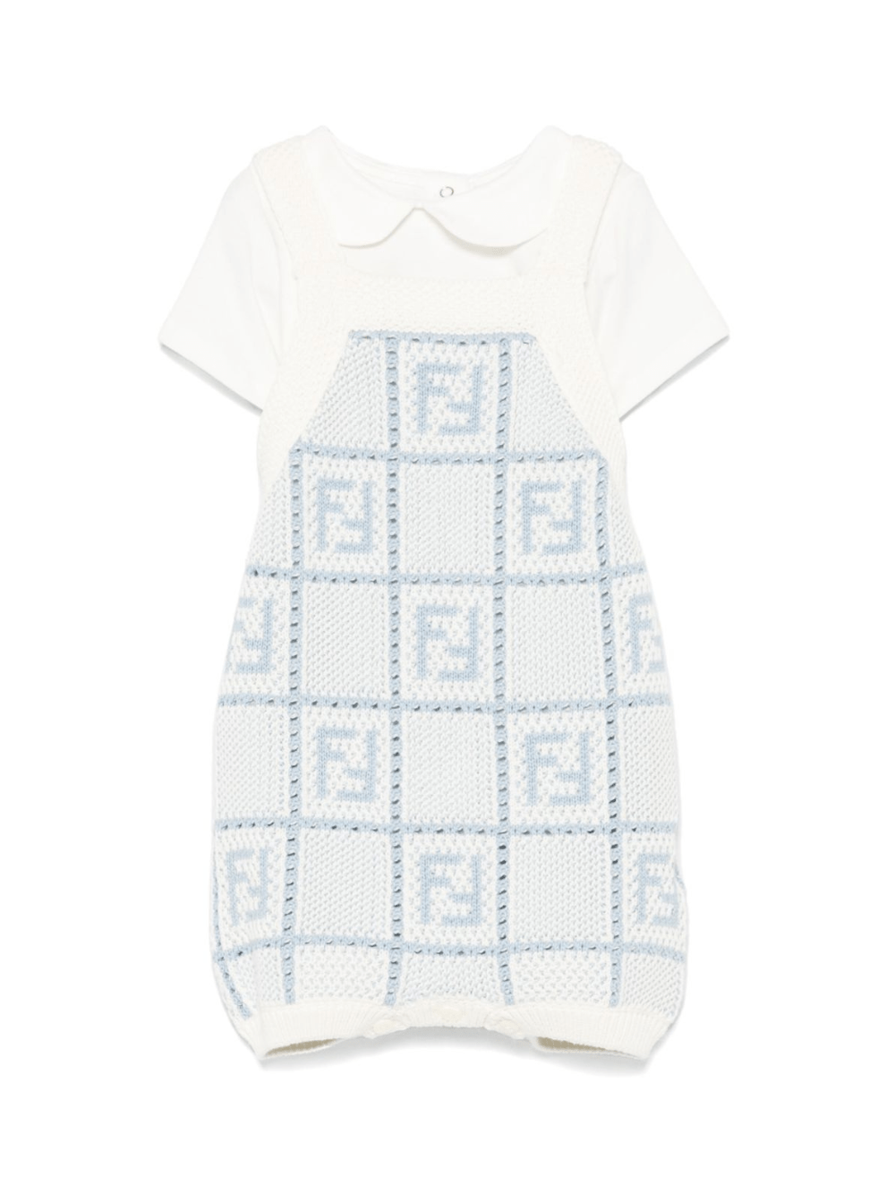 Set con shorts per neonato Fendi Kids bianco con motivo FF - Rubino Kids