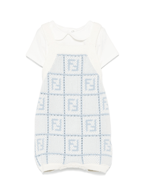 Set con shorts per neonato Fendi Kids bianco con motivo FF
