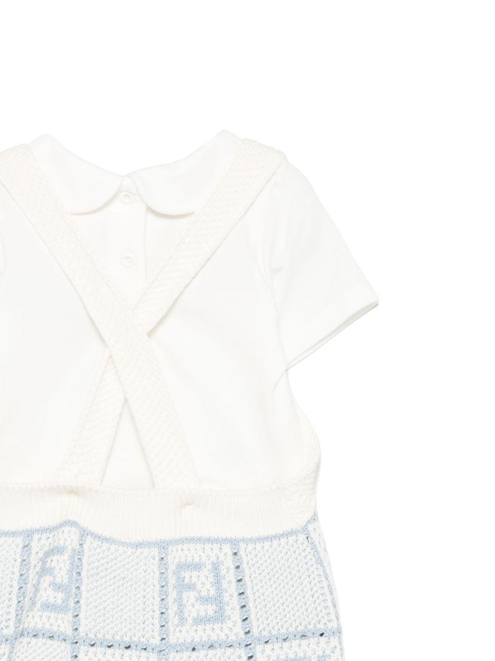 Set con shorts per neonato Fendi Kids bianco con motivo FF - Rubino Kids