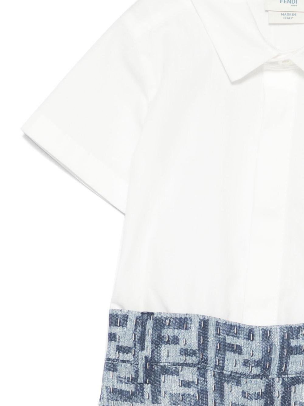 Set con shorts per neonato Fendi Kids bianco FF jacquard - Rubino Kids