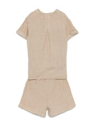 Set con shorts per neonato Il Gufo beige in lino - Rubino Kids