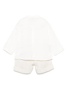Set con shorts per neonato Il Gufo bianco in lino - Rubino Kids