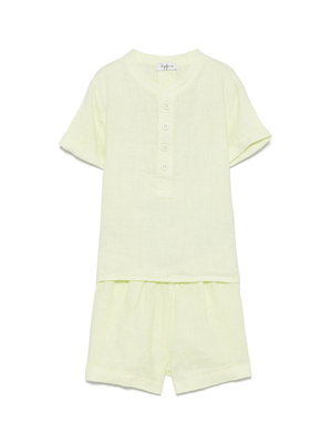 Set con shorts per neonato Il Gufo giallo in lino