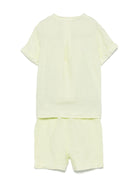 Set con shorts per neonato Il Gufo giallo in lino - Rubino Kids