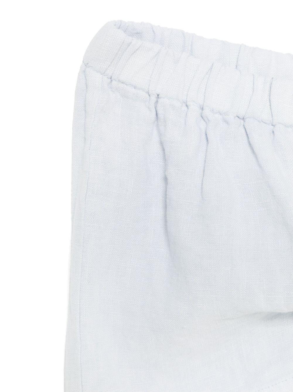 Set con shorts per neonato Il Gufo grigio in lino - Rubino Kids