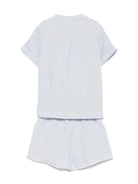 Set con shorts per neonato Il Gufo grigio in lino - Rubino Kids