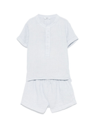 Set con shorts per neonato Il Gufo grigio in lino - Rubino Kids