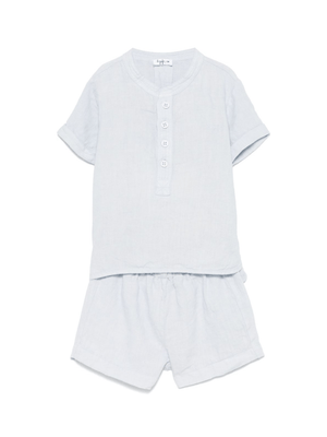 Set con shorts per neonato Il Gufo grigio in lino