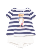 Set con shorts per neonato POLO RALPH LAUREN KIDS bianco con logo Polo Bear - Rubino Kids
