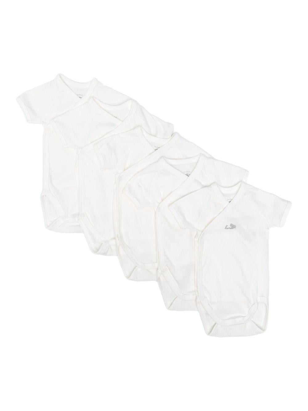 Set da 5 body per neonati Petit Bateau bianco con trama a coste - Rubino Kids