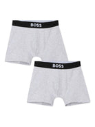 Set di 2 boxer Boss Kids grigi con stampa - Rubino Kids