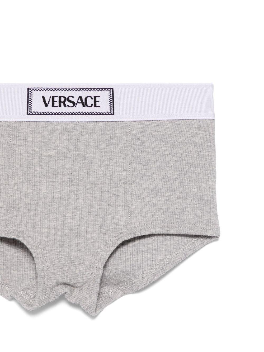 Set di 2 boxer per bambino Versace Kids bianco e grigio con banda logo - Rubino Kids