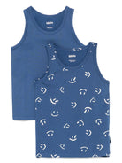 Set di 2 canotte per bambino Molo Jayden blu con stampa smiley - Rubino Kids