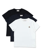 Set di 3 T-shirt per bambino Moncler Enfant multicolor con applicazione logo sul petto - Rubino Kids