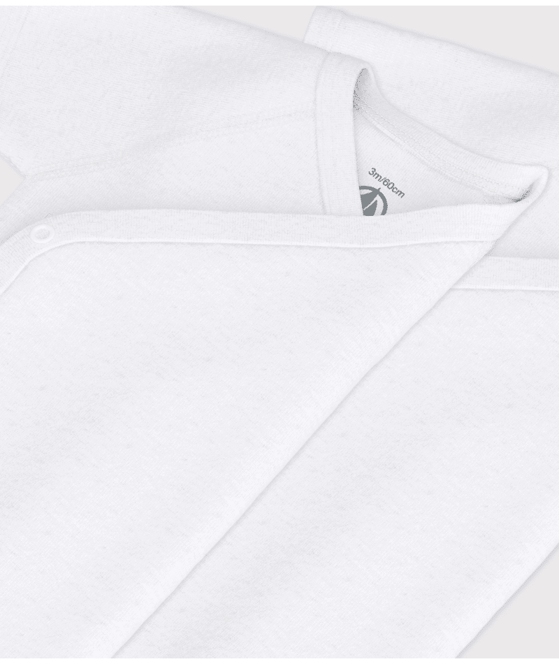 Set di due body per neonati Petit Bateau bianchi con manica corta - Rubino Kids