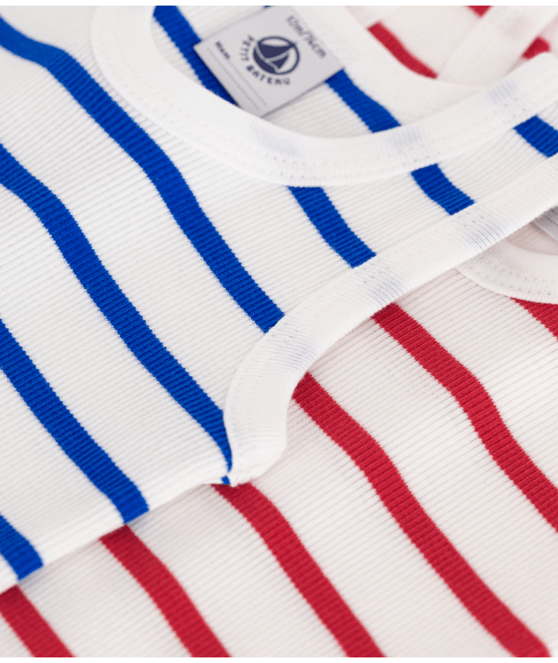 Set di due body per neonati Petit Bateau bianco con fantasia a righe - Rubino Kids
