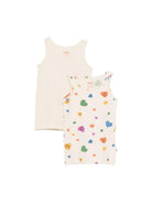 Set di due canottiere per bambina Molo beige con fantasie diverse - Rubino Kids