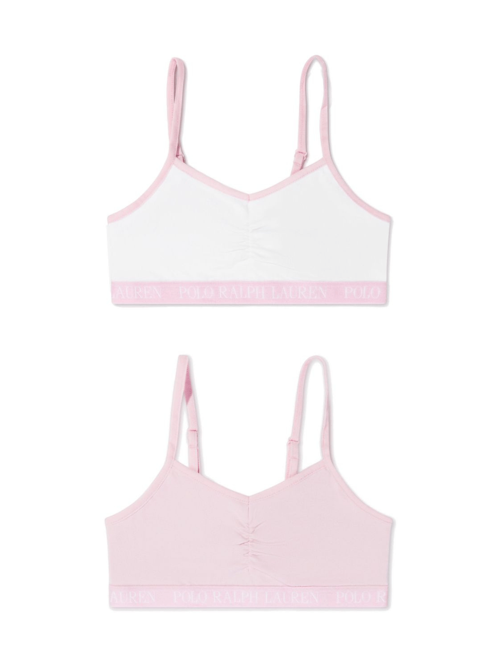 Set di due reggiseni per bambina Polo Ralph Lauren Kids rosa con ruches - Rubino Kids