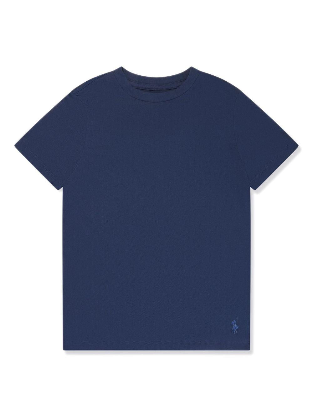 Set di due t-shirt per bambini Polo Ralph Lauren Kids multicolore ricamo con logo frontale - Rubino Kids