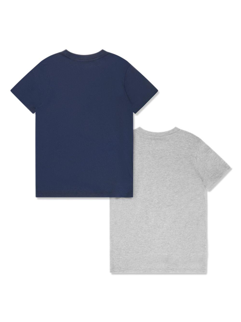 Set di due t-shirt per bambini Polo Ralph Lauren Kids multicolore ricamo con logo frontale - Rubino Kids