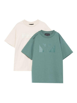 Set di due t-shirt per bambino Emporio Armani Kids multicolore con logo aquila