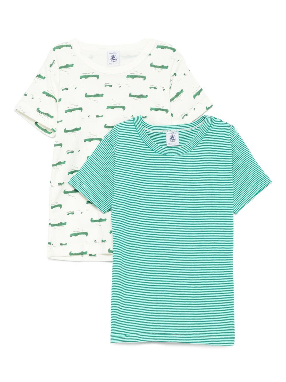 Set di due t-shirt per bambino Petit Bateau multicolore con stampa - Rubino Kids