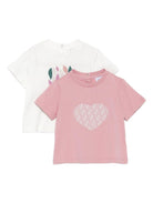 Set di due t-shirt per neonata Emporio Armani Kids multicolore con stampa grafica - Rubino Kids