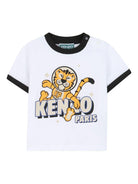 Set di due t-shirt per neonato Kenzo Kids multicolore con stampa tigre - Rubino Kids