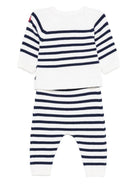 Set di maglione e pantaloni per neonati Petit Bateau multicolore a righe orizzontali - Rubino Kids