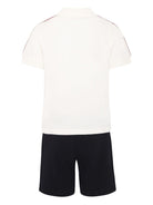 Set di pantaloncini e polo per bambino Moncler Enfant bianco con toppa con logo - Rubino Kids