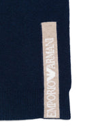 Set di sciarpa e cappello per bambino Emporio Armani Kids blu navy con logo - Rubino Kids
