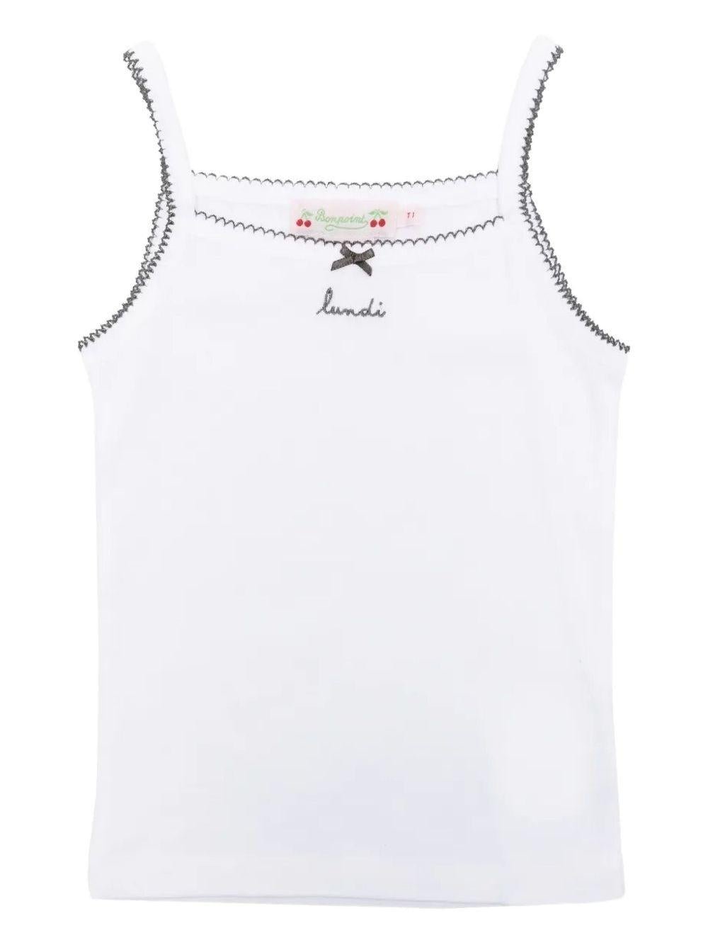 Set di sette canotte per neonata Bonpoint bianche con dettaglio fiocco - Rubino Kids