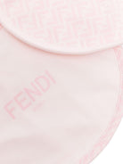 Set di tre bavaglini per neonata Fendi Kids rosa con logo FF - Rubino Kids