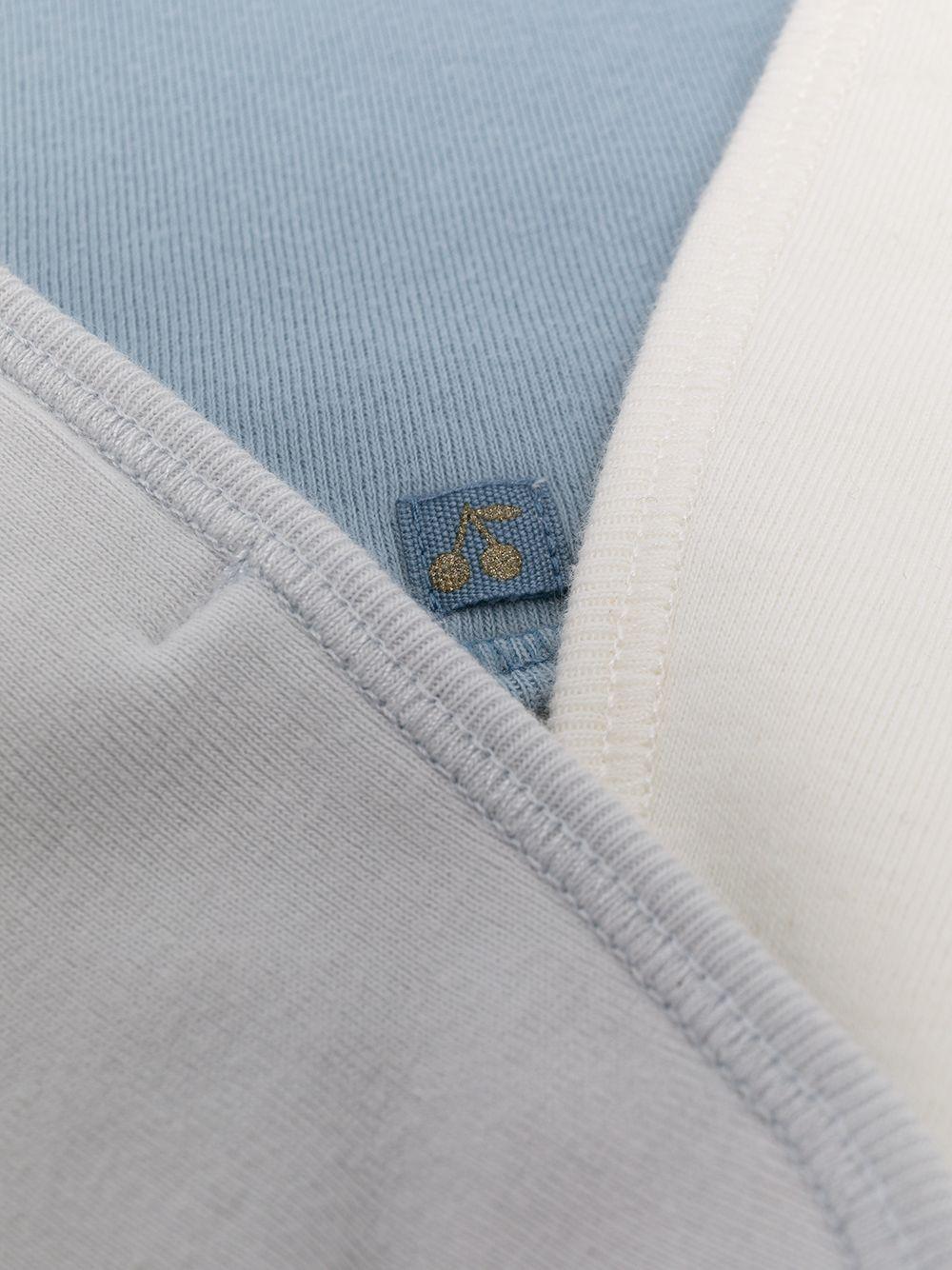 Set di tre bavaglini per neonati Bonpoint multicolore con ricamo logo - Rubino Kids