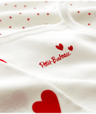 Set di tre body per neonati Petit Bateau bianco con fantasia a cuori - Rubino Kids