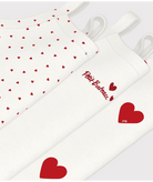 Set di tre body per neonati Petit Bateau bianco con fantasia a cuori - Rubino Kids