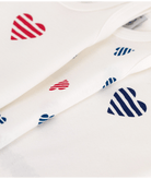 Set di tre body per neonati Petit Bateau bianco con fantasia a cuori - Rubino Kids
