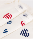 Set di tre body per neonati Petit Bateau bianco con maniche corte - Rubino Kids