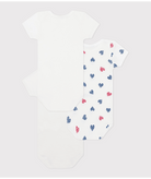 Set di tre body per neonati Petit Bateau bianco con maniche corte - Rubino Kids