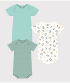 Set di tre body per neonati Petit Bateau multicolore con maniche corte - Rubino Kids