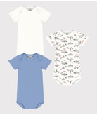Set di tre body per neonati Petit Bateau multicolore con maniche corte - Rubino Kids