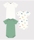 Set di tre body per neonati Petit Bateau multicolore con maniche corte - Rubino Kids