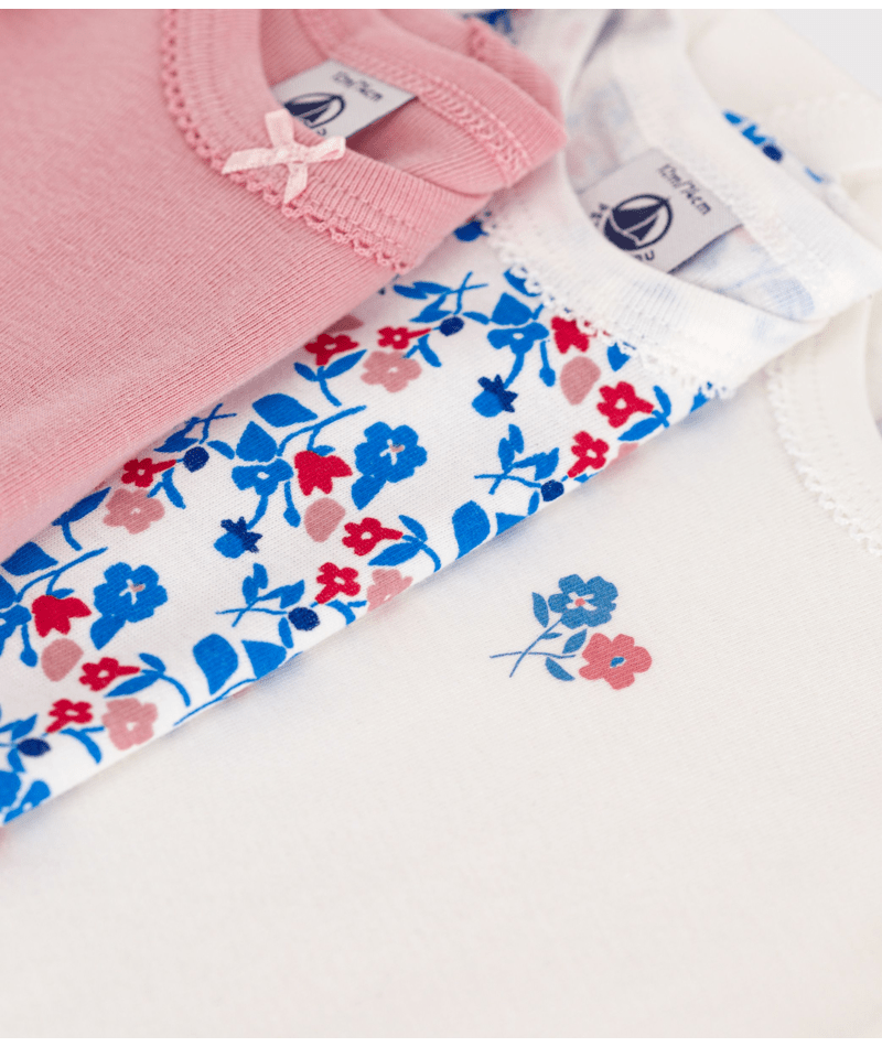 Set di tre body per neonati Petit Bateau multicolore con maniche corte - Rubino Kids