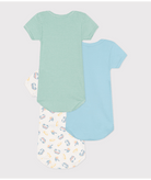Set di tre body per neonati Petit Bateau multicolore con maniche corte - Rubino Kids