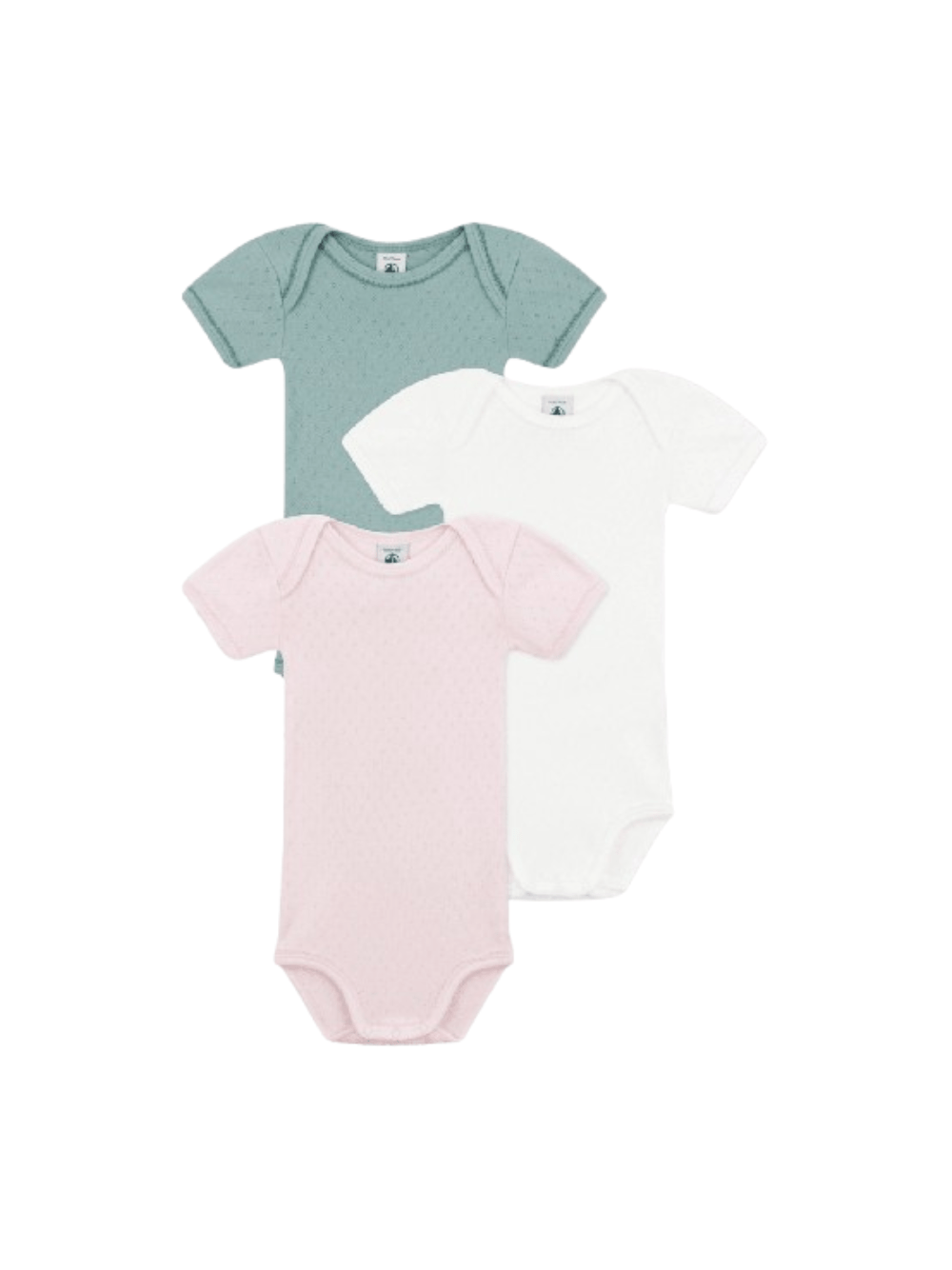 Set di tre body per neonati Petit Bateau multicolore con maniche corte - Rubino Kids