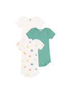 Set di tre body per neonati Petit Bateau multicolore con maniche corte - Rubino Kids