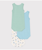 Set di tre body per neonati Petit Bateau multicolore senza maniche - Rubino Kids