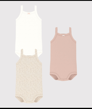 Set di tre body per neonati Petit Bateau multicolore senza maniche - Rubino Kids