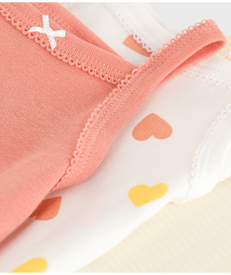 Set di tre body per neonati Petit Bateau multicolore senza maniche - Rubino Kids